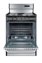 Accucold 24" Wide Deluxe Electric Coil Range in Stainless Steel with High – TEM630BKWY - Open
