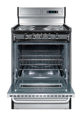 Accucold 24" Wide Deluxe Electric Coil Range in Stainless Steel with High – TEM630BKWY - Open
