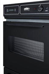 Black glass 115V electric wall oven with digital clock/timer and oven window; for cutouts 22 3/8" wide by 34 1/8" high - Detail