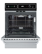 Stainless steel 220V electric wall oven with digital clock/timer and oven window; for cutouts 22 3/8" wide by 34 1/8" hi