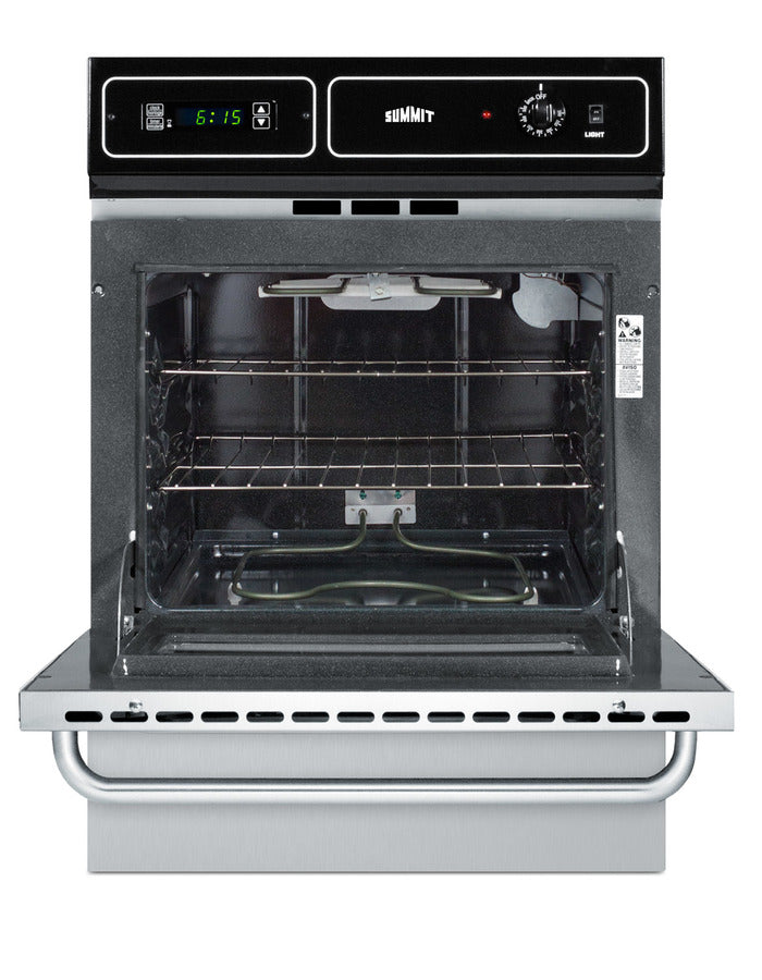 Stainless steel 220V electric wall oven with digital clock/timer and oven window; for cutouts 22 3/8" wide by 34 1/8" hi