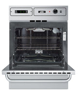 Stainless steel 220V electric wall oven with digital clock/timer and oven window; for cutouts 22 3/8" wide by 34 1/8" hi