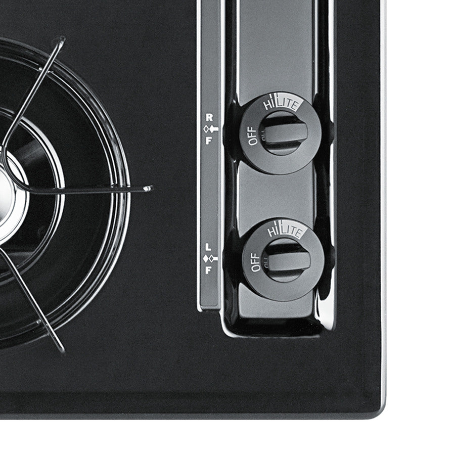Accucold 30" Wide Open Burner Gas Cooktop in Black with Spark Ignition