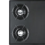 Accucold 30" Wide Open Burner Gas Cooktop in Black with Spark Ignition