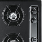 Accucold 30" Wide Open Burner Gas Cooktop in Black with Spark Ignition