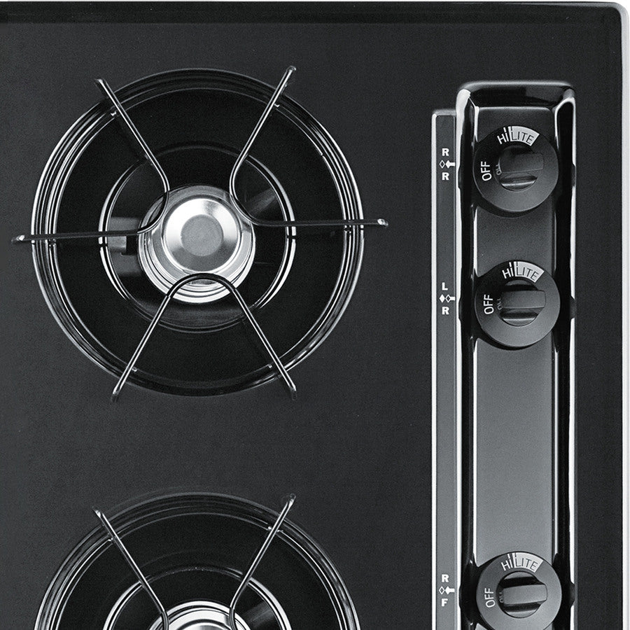 Accucold 30" Wide Open Burner Gas Cooktop in Black with Spark Ignition