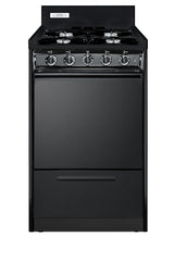 Accucold 20" Wide Gas Range in Black, Open Burners