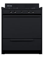 Accucold 30" Wide Gas Range in Black, Open Burners