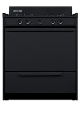 Accucold 30" Wide Gas Range in Black, Open Burners