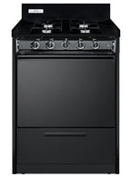 Accucold 24" Wide Gas Range in Black, Open Burners