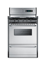 24" Wide Gas Range in Stainless Steel, Open Burners and clock/timer on High Backguard