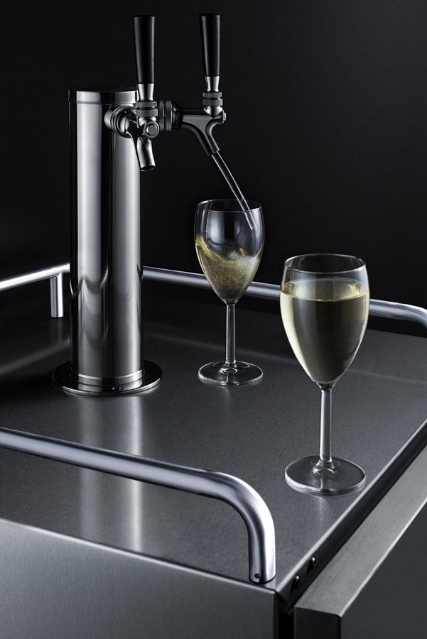 Accucold Built-in commercially approved dual tap wine kegerator in stainless steel (Model SBC682WKDTWIN)