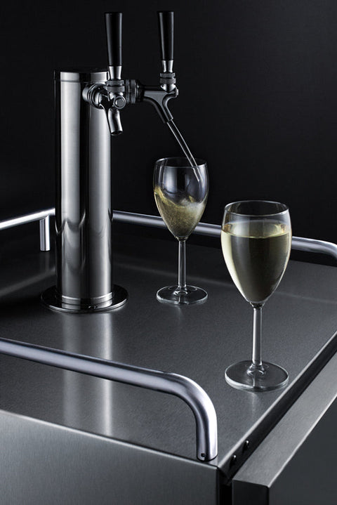Accucold Built-in commercially approved dual tap wine kegerator in stainless steel (Model SBC682WKDTWIN)
