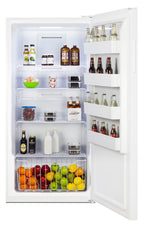 Upright 22 cu.ft. convertible freezer/refrigerator in white