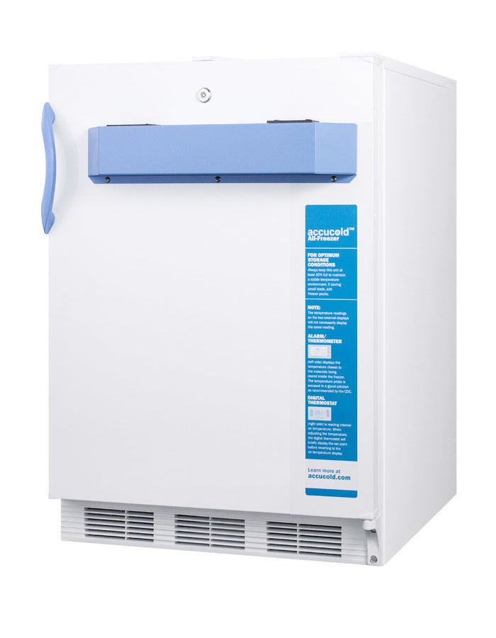 Accucold Built-in undercounter medical/scientific -25ºC capable all-freezer, Left Hinge, ADA – VT65MLBIMED2ADALHD - Angle