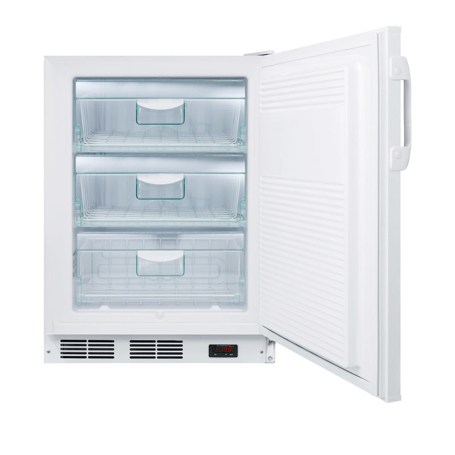 Accucold 24" wide all-freezer for freestanding use, Left Hinge, ADA – VT65MLPLUS2ADALHD - Open
