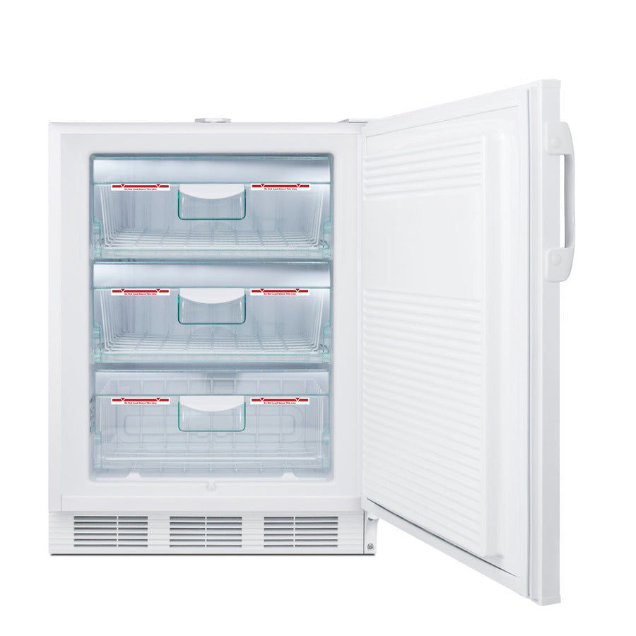 Accucold Built-in undercounter -30ºC all-freezer certified to NSF/ANSI 456, Left Hinge, ADA – VT65MLVAC456ADALHD - Open