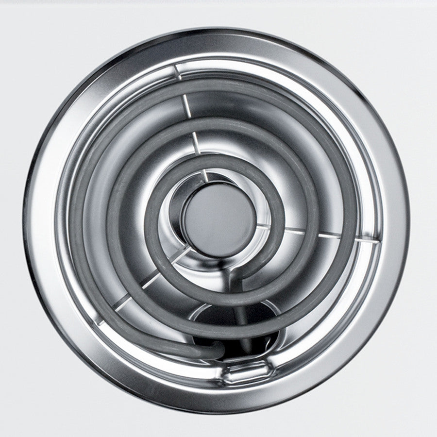 24" wide 220V electric coil top cooktop in white porcelain finish