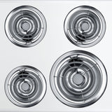 24" wide 220V electric coil top cooktop in white porcelain finish