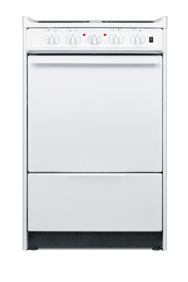 20" Wide Slide-in Style Electric Coil Top Range in White