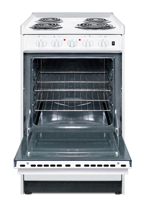 20" Wide Slide-in Style Electric Coil Top Range in White