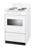 Accucold 20" Wide Electric Coil Top Range in White with Oven Window