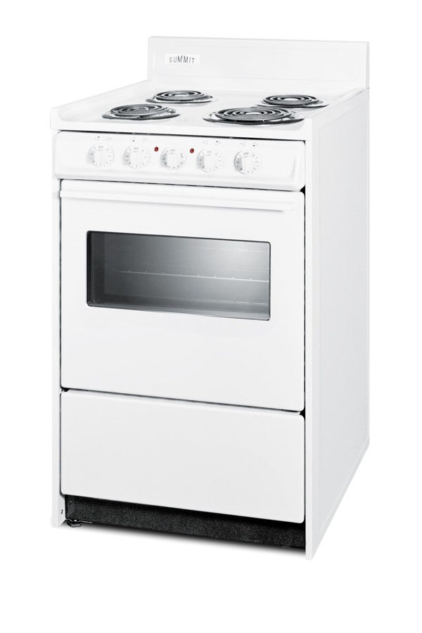 Accucold 20" Wide Electric Coil Top Range in White with Oven Window