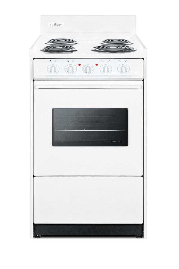 Accucold 20" Wide Electric Coil Top Range in White with Oven Window