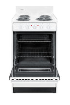 Accucold 20" Wide Electric Coil Top Range in White with Oven Window