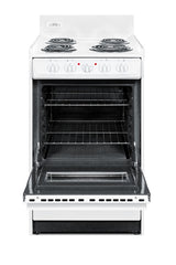 Accucold 20" Wide Electric Coil Top Range in White with Oven Window