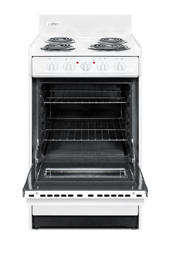 Accucold 20" Wide Electric Coil Top Range in White with Oven Window
