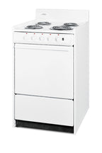20" Wide Electric Coil Top Range with Indicator Lights and a Three-prong Line Cord