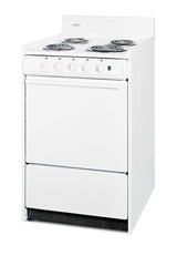 20" Wide Electric Coil Top Range with Indicator Lights and a Three-prong Line Cord
