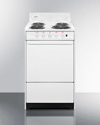 20" Wide Electric Coil Top Range with Indicator Lights and a Three-prong Line Cord