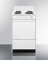 20" Wide Electric Coil Top Range with Indicator Lights and a Three-prong Line Cord