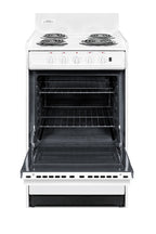 20" Wide Electric Coil Top Range with Indicator Lights and a Three-prong Line Cord