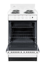 20" Wide Electric Coil Top Range with Indicator Lights and a Three-prong Line Cord