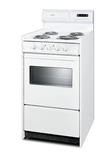 Accucold 20" Wide Electric Coil Top Range in White with Oven Window and High Backguard