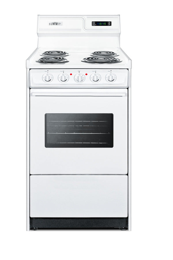 Accucold 20" Wide Electric Coil Top Range in White with Oven Window and High Backguard