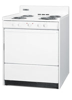 30" Wide Electric Coil Top Range in White