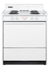 30" Wide Electric Coil Top Range in White