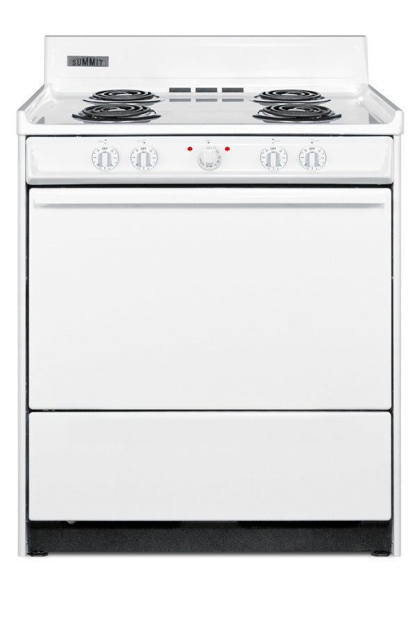 30" Wide Electric Coil Top Range in White