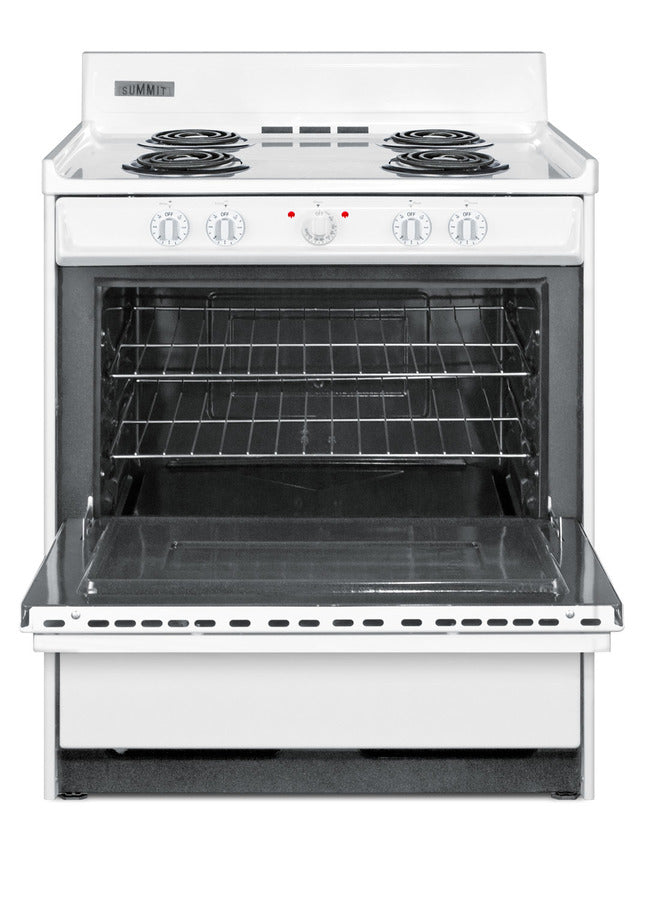 30" Wide Electric Coil Top Range in White