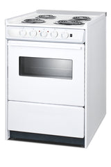 24" Wide Slide-in Style Electric Coil Top Range in White with Oven Window (Model WEM610RW)