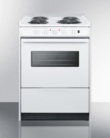 24" Wide Slide-in Style Electric Coil Top Range in White with Oven Window (Model WEM610RW)