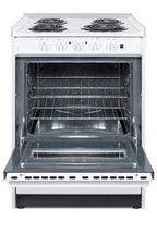 24" Wide Slide-in Style Electric Coil Top Range in White with Oven Window (Model WEM610RW)