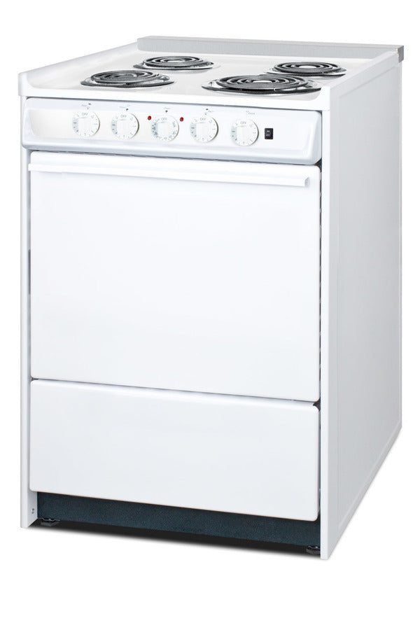 Accucold 24" Wide Slide-in Style Electric Coil Top Range in White