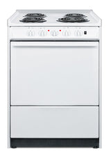 Accucold 24" Wide Slide-in Style Electric Coil Top Range in White