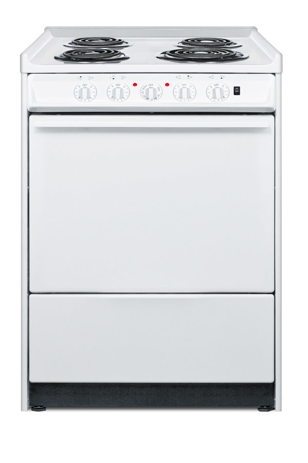 Accucold 24" Wide Slide-in Style Electric Coil Top Range in White