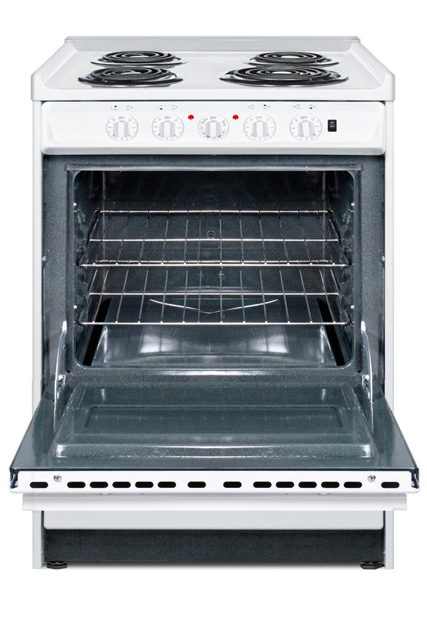 Accucold 24" Wide Slide-in Style Electric Coil Top Range in White